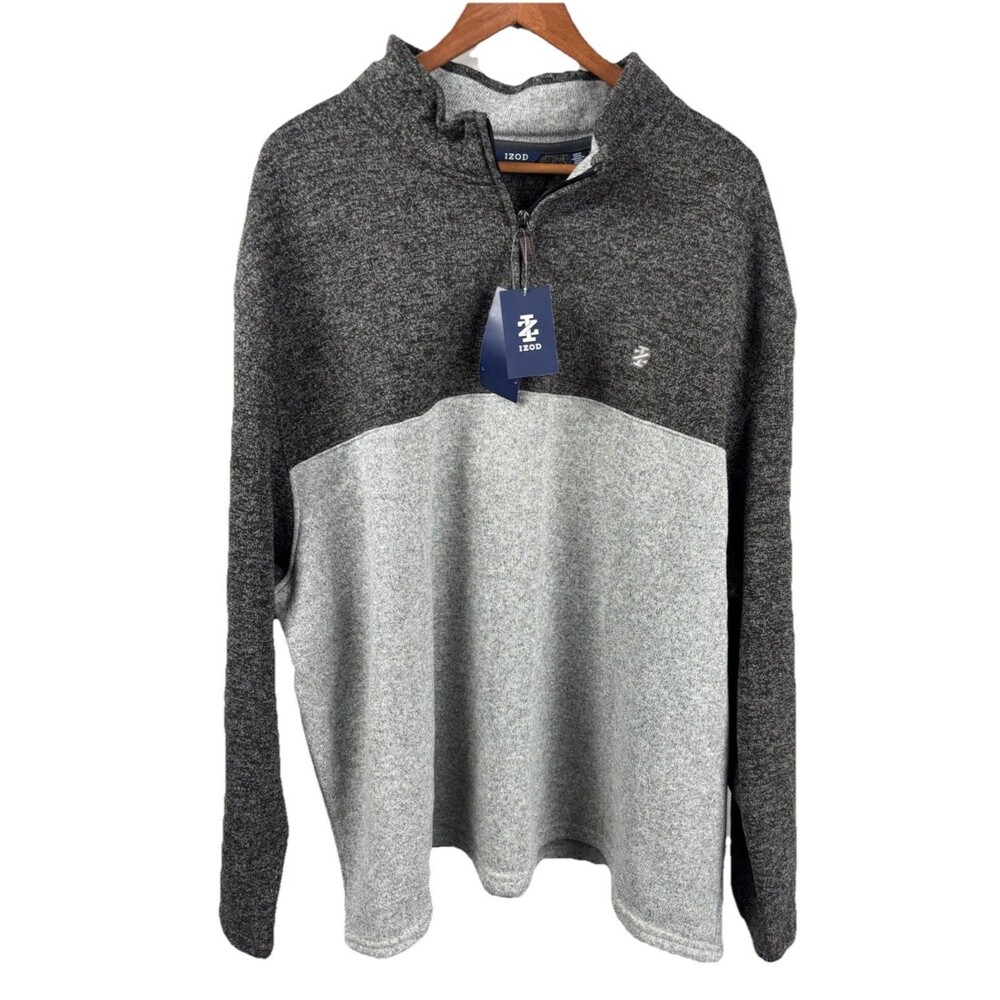 IZOD Men’s NWT 1/4 Zip Pullover 3XL Gray/Heather $70 Retail